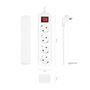 Aisens Regleta de 4 Tomas con Interruptor, Cable 1.4m, Blanco